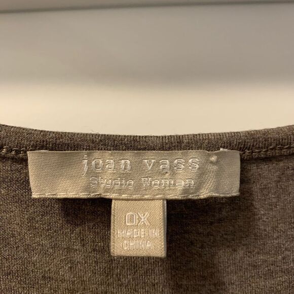 Joan Vass Solid Mushroom Taupe Tunic Size 0X   3/4 Sleeves - Picture 2 of 4